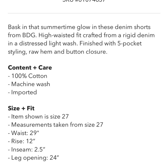 BDG Summer Cut off denim short - Picture 3 of 3